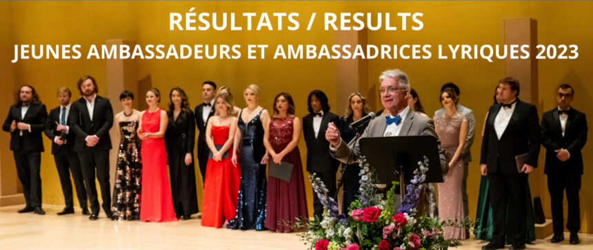 Les résultats du Gala des Jeunes Ambassadeurs et Ambassadrices lyriques 2023